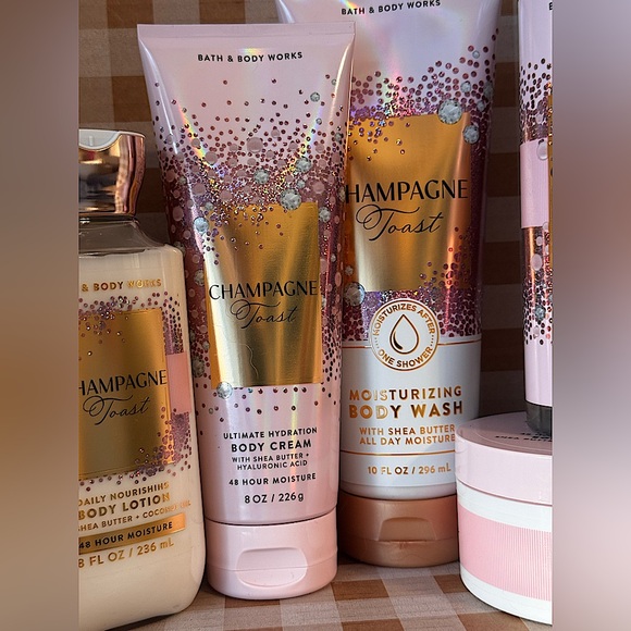 NEW B&BW Champagne Toast 6 PIECE full size body care set with 48 hour moisture - Picture 3 of 8